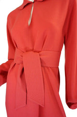 1970s Rare Wool Crepe Chloe Day Dress