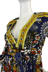 Documented 1970 Malcolm Starr Printed Jersey Baby Doll Dress