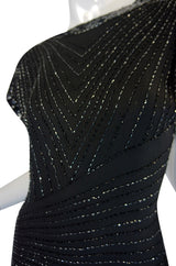 Late 1970s Backless Cassini Silk Dress
