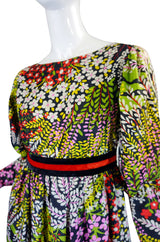 1960s Silk Floral Mollie Parnis Maxi Dress