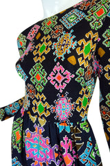 1971 Rare Lanvin Multi Color Maxi Dress