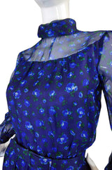 1970s Givenchy Silk Floral Maxi Dress