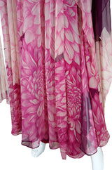 1970s Silk Chiffon Hanae Mori Caftan