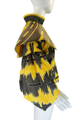 1980s Wild Yellow & Grey Top & Cape