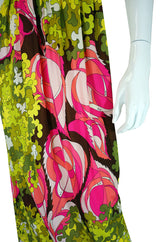 1970s Emilio Pucci Pink Pop Maxi Dress