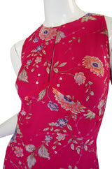 1990s Pink Ungaro Dress & Fringe Scarf