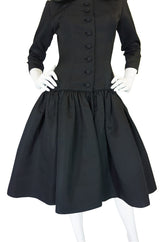 1950s Silk Low Skirted Cocktail Dress