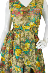 Rare 1950s Jacques Tiffeau Silk Dress
