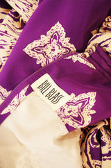 1960s Silk Print Bill Blass Maxi Dress