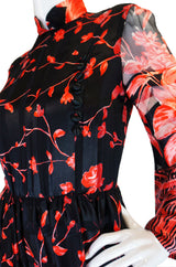 1960s Silk Coral Oscar De La Renta Gown