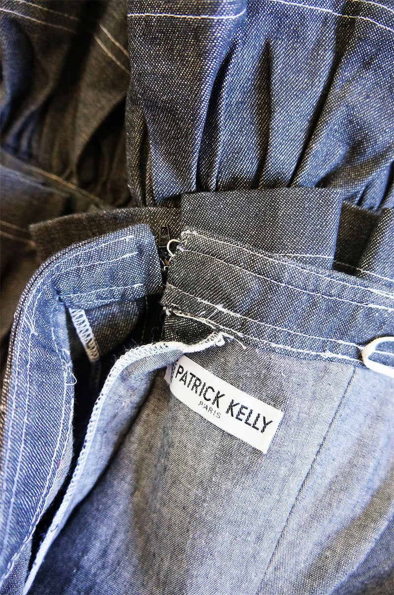 S1988 Patrick Kelly Strapless Ruffle Dress