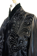 c1900 Jet Bead & Silk Evening Coat