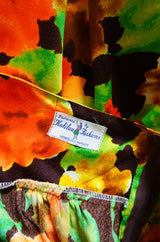 1970s Hawaiian Barkcloth Halter Dress