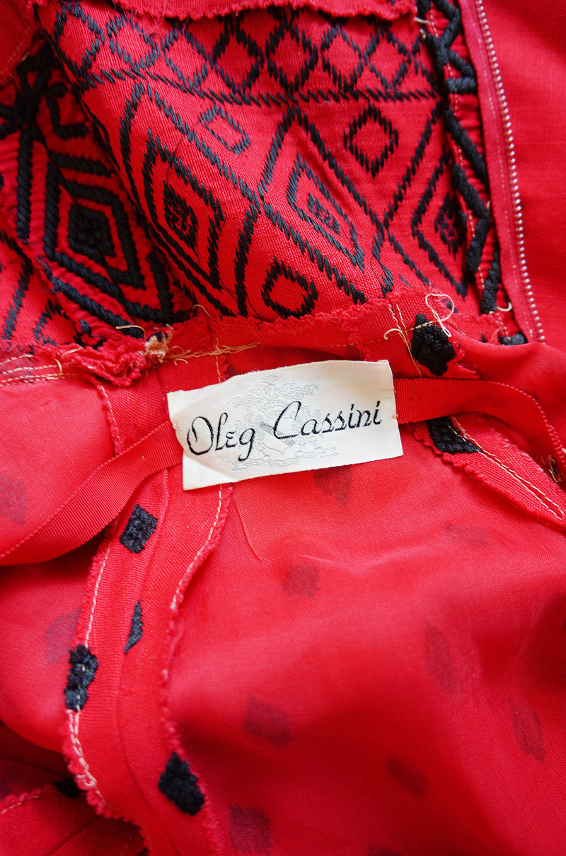 1950s Embroidered Oleg Cassini Dress