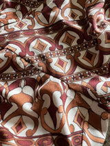 Rare 1970s Emilio Pucci Printed Taupe & White Silk Jersey Halter Jumpsuit w Belt