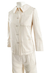 Well Documented Fall 1977 Christian Dior Haute Couture Cream Silk Suit