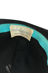 1970s Yves Saint Laurent Black Felt High Bowler Hat