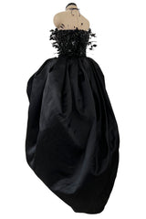 Extraordinary Fall 1996 Nina Ricci by Girard Pipard Haute Couture Feather & Beaded Silk Dress