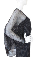 1970s Glitter & Silk Gina Fratini Trained Gown