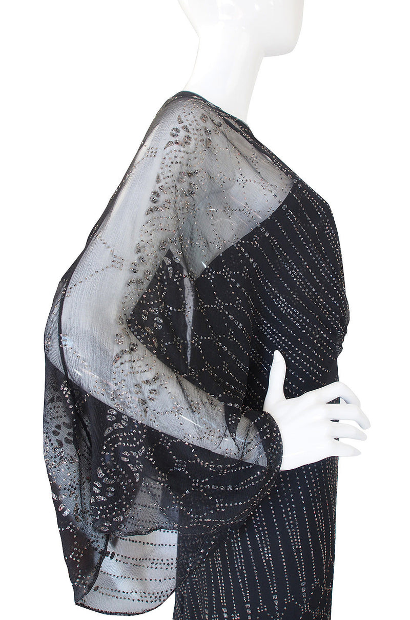 1970s Glitter & Silk Gina Fratini Trained Gown