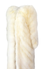 1970s Saks SFAntastic Ivory & Pale Yellow Down Feather Maxi Coat