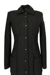 1990s Gianni Versace Couture Sleek & Tailored Black Coat or Dress