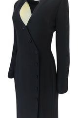 Fall 2005 Christian Dior Supermodel Length Navy Side Button Dress