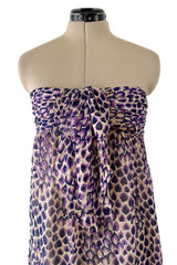 Gorgeous Spring 1977 Givenchy Runway Ad Campaign Strapless Purple Silk Chiffon Dress