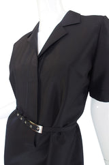 1990s Mila Schon Black Shift Dress & Belt