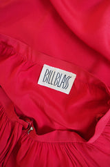 1970s Bill Blass Red Silk Halter Top & Skirt