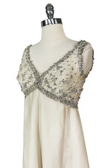 Early 1960s Christian Dior Numbered Colifichets Crystal & Pearl Project Dress