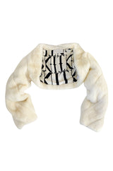Fall 2004 Valentino Runway Documented Ivory Cream Mink Fur Shrug