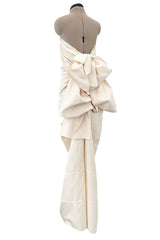 Beautiful 2013 Lanvin Blanche by Alber Elbaz Strapless Ruffled Ivory Silk Wedding Gown