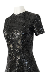 1980s Bob Mackie Heavily Beaded & Sequin Dress w Pink & Red Surprise Underskirt