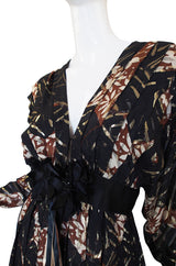 1970s Silk & Gold Thread Galanos Gown