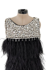 Gorgeous Fall 2010 Loris Azzaro by Vanessa Seward Runway Ostrich Feather & Huge Crystal Dress
