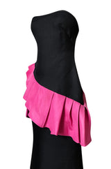 Spring 1987 Yves Saint Laurent Runway & Ad Campaign Pink Ruffle Dress