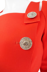 Documented S/S 1994 Gianni Versace Couture Red Military Suit