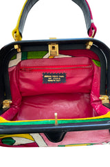 1960s Emilio Pucci for Jana Printed Velvet & Leather Top Handle Bag