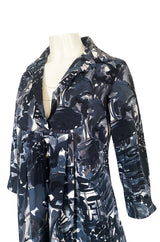 Spring 2006 Marni Blue & Grey Cotton Print Baby Doll Mini Dress