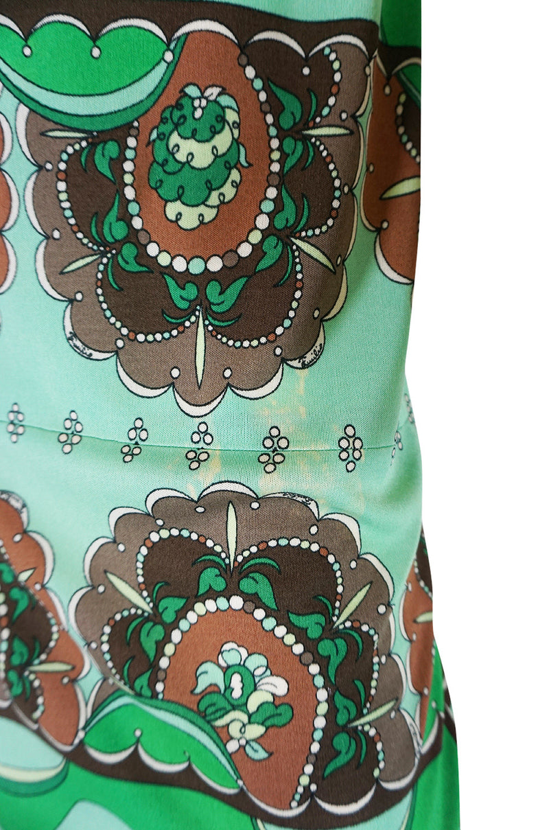 1970s Green Print Emilio Pucci Silk Jersey Dress