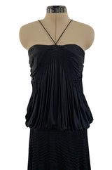 Spring 2004 Chloe By Phoebe Philo Black Slinky Nylon Jersey Runway Halter Dress