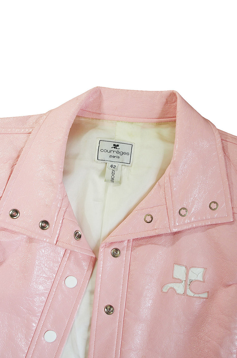 1980s Iconic Courreges Pink Crop Jacket