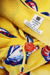 Sunny Yellow 1980s Yellow Silk Ungaro Wrap Dress