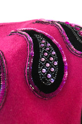 1980s Givenchy Cashmere Sweater & Scarf w Bead & Sequin Detailing