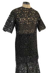 Resort 2015 Valentino Bold Black Lace Full Length Skirt w Matching Tunic / Mini Dress Set