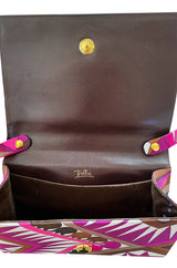 1960s Emilio Pucci Silk Print Clutch Bag w Removable Handle