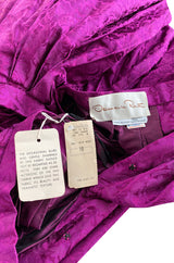 1980s Oscar de la Renta Fuchsia Silk Brocade Unworn Full Ball Gown Skirt