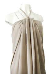 Fall 1994 Bill Blass Sand Coloured Silk Crepe Gathered Front Halter Dress