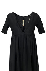 1960s Rudi Gernreich for Harmon Knits Deep Front Plunge Black Dress
